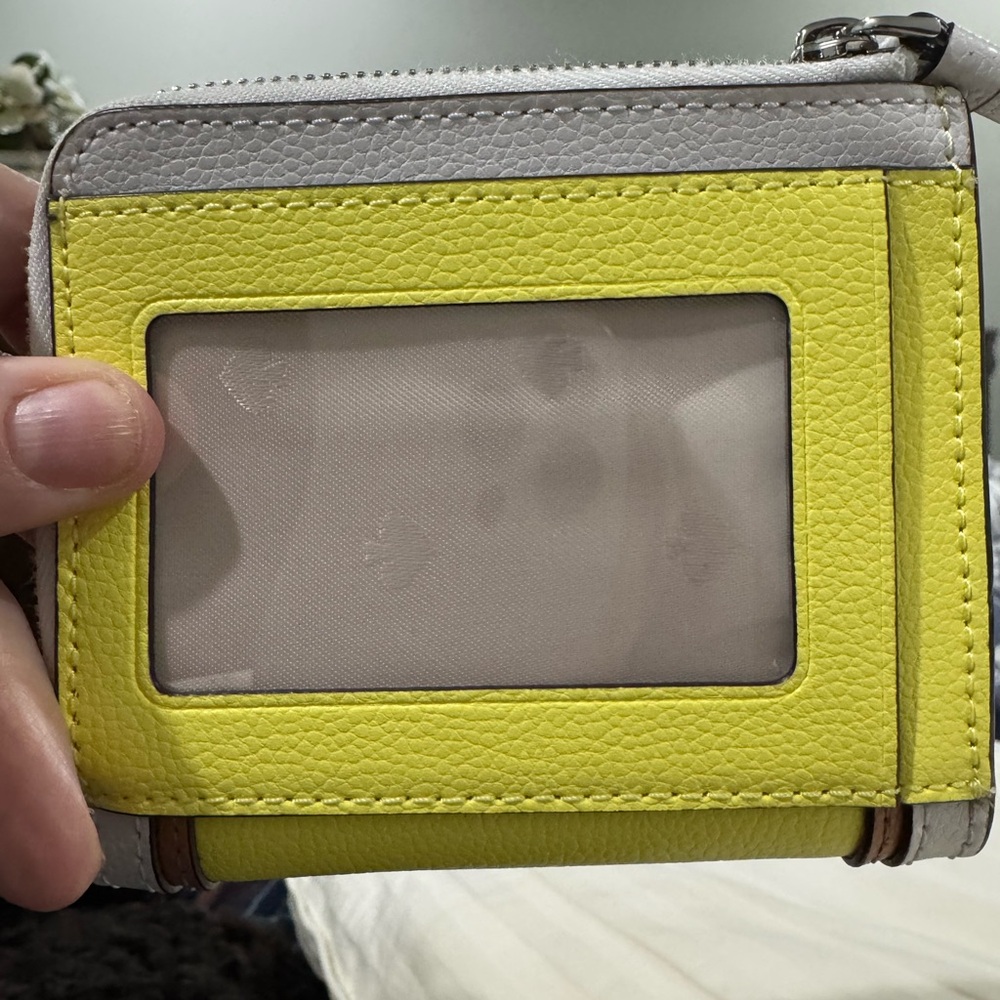 Kate Spade Yellow and White Leather Wallet